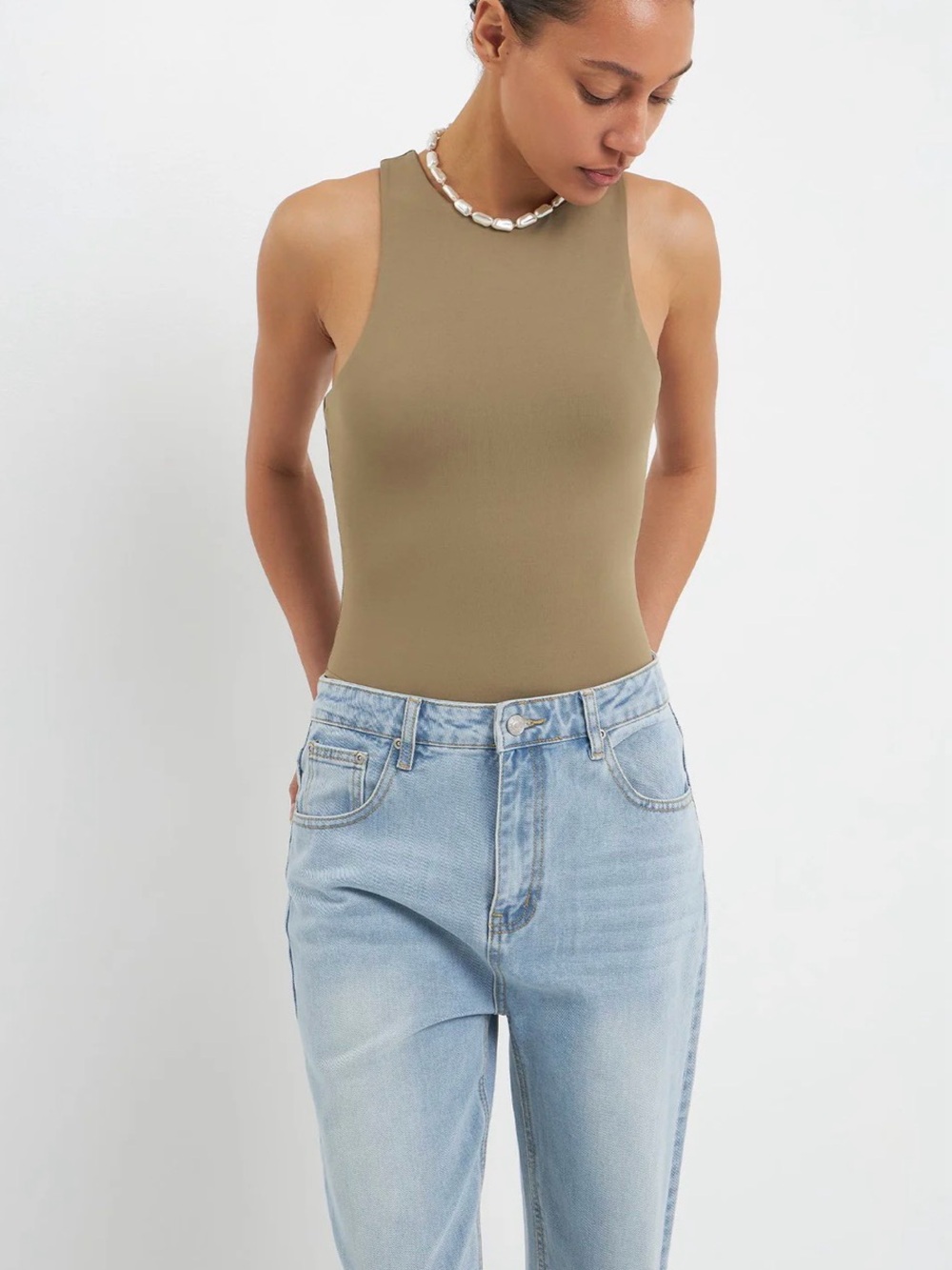 Grey Lab  “Soft As Butter Bodysuit” in Olive Size
